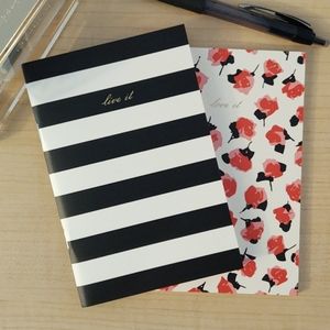 Kate Spade 2 Notebooks - Stripe and Rose Prints